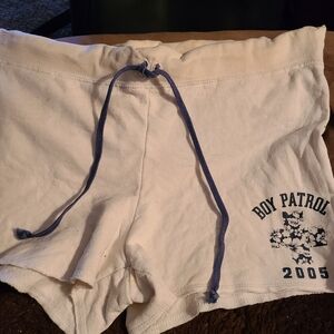 No Boundaries White Sport/Surf Shorts with Blue Accents